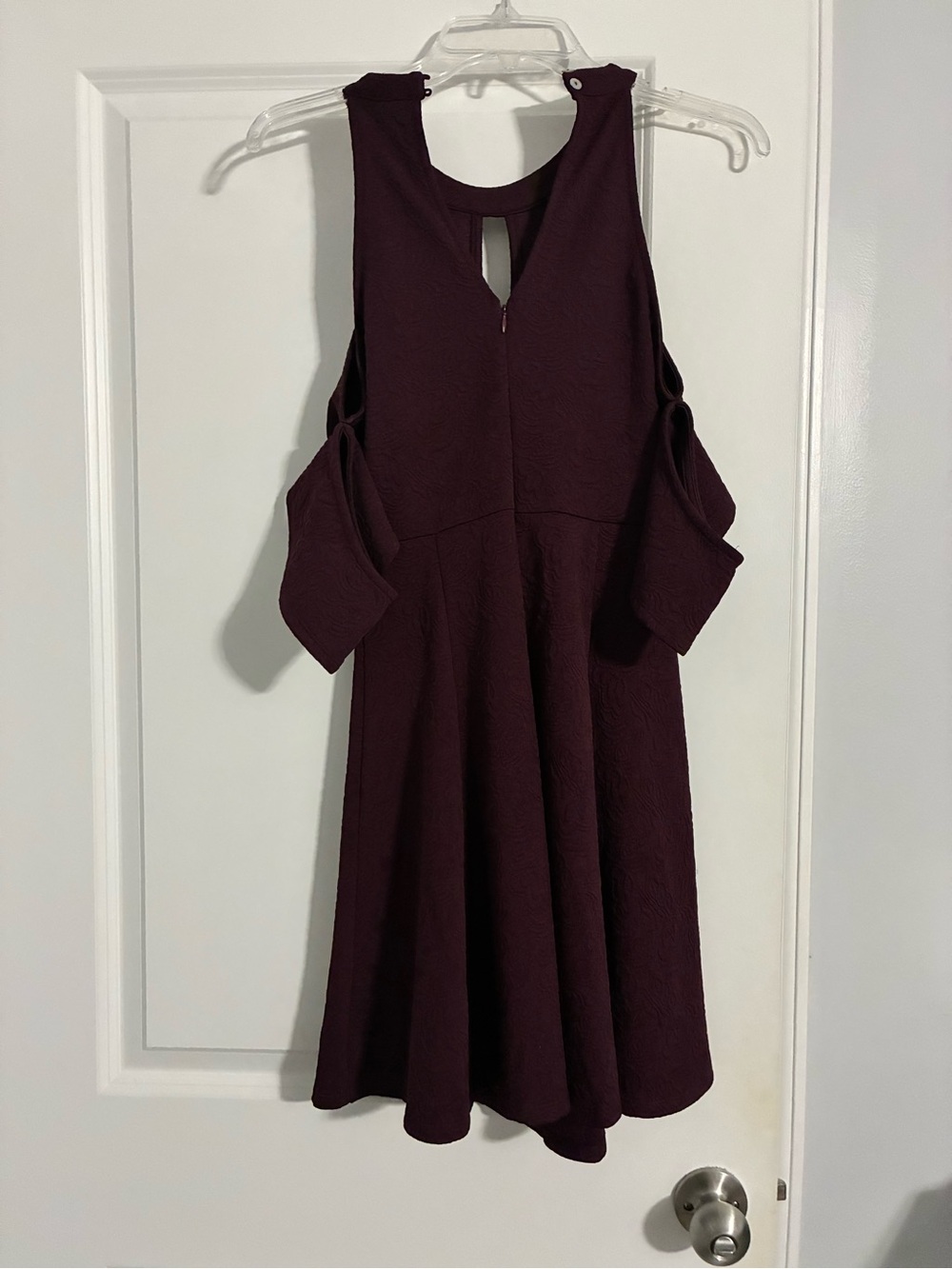 miami Plum Cold-Shoulder A-Line Mini Dress